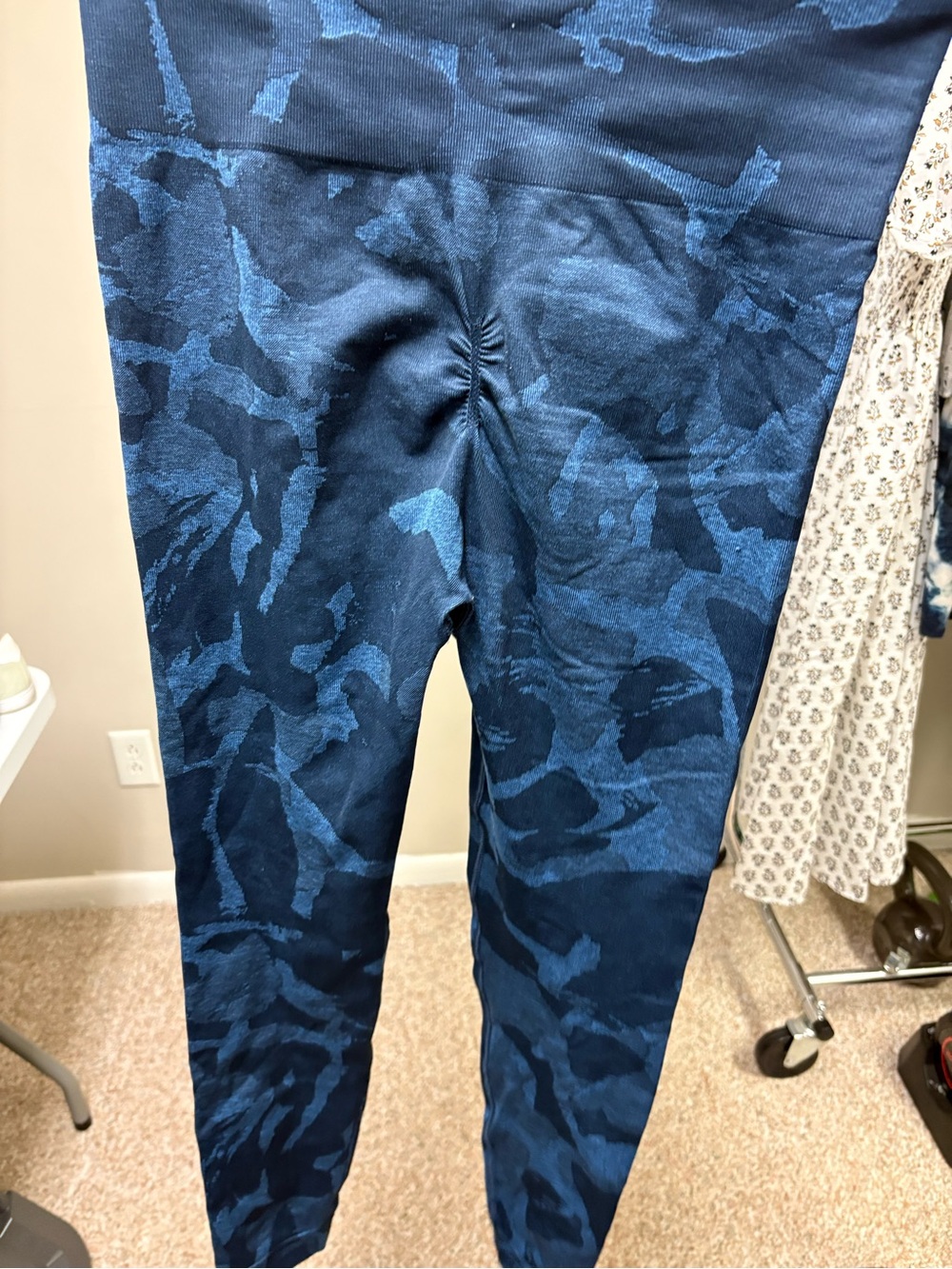Gym Shark Blue Camouflage Active Leggings